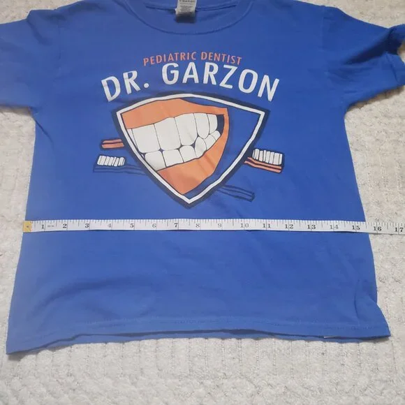 Youth Dentist Graphic Tee – Size XS (4/5) – Blue/Orange – 100% Cotton - Picture 6 of 15